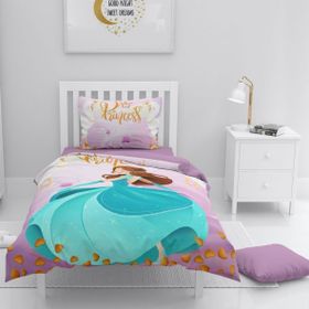 Monohome Mavi Prenses 3D Pamuk Saten Renkli Çocuk 160x220 cm Nevresim Takımı