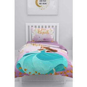 Monohome Mavi Prenses 3D Pamuk Saten Renkli Çocuk 160x220 cm Nevresim Takımı