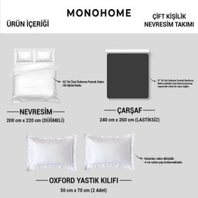 Monohome Mistique Flowers 3d Pamuk Saten Çift Kişilik Nevresim Takımı