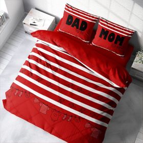 Monohome Mom & Dad 3D Renkli Çift Kişilik 200x220 cm Nevresim Takımı
