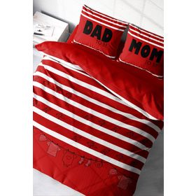 Monohome Mom & Dad 3D Renkli Çift Kişilik 200x220 cm Nevresim Takımı