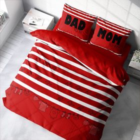 Monohome Mom & Dad 3D Renkli Çift Kişilik 200x220 cm Nevresim Takımı
