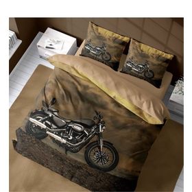 Monohome Motorcycles 3D Pamuk Saten Renkli Çift Kişilik 200x220 cm Nevresim Takımı