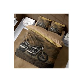 Monohome Motorcycles 3D Pamuk Saten Renkli Çift Kişilik 200x220 cm Nevresim Takımı