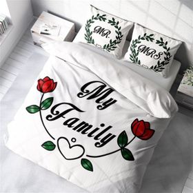 Monohome My Family 3D Pamuk Saten Çift Kişilik 200x220 cm Nevresim Takım