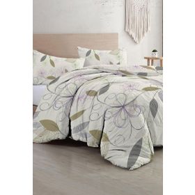 Monohome Natura Zeytin Dalı 200x220 cm Beyaz Pamuklu Çift Kişilik Nevresim Takımı
