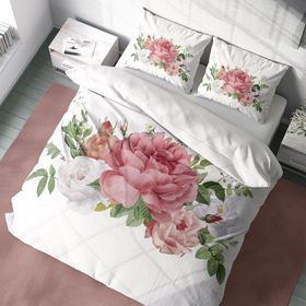 Monohome New Floral 3D Pamuk Saten Çift Kişilik 200x220 cm Nevresim Takımı