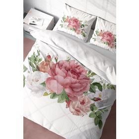 Monohome New Floral 3D Pamuk Saten Çift Kişilik 200x220 cm Nevresim Takımı