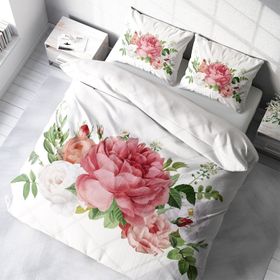 Monohome New Floral 3D Pamuk Saten Çift Kişilik 200x220 cm Nevresim Takımı