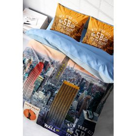 Monohome New York 3D Dijital Baskılı Renkli Çift Kişilik 200x220 cm Nevresim Takımı