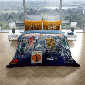 Monohome New York 3D Dijital Baskılı Renkli Çift Kişilik 200x220 cm Nevresim Takımı