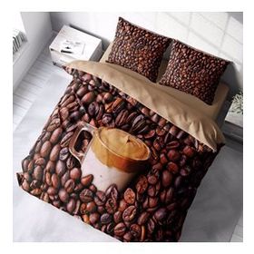 Monohome Night Coffee 3D Pamuk Saten Çift Kişilik Nevresim Takım