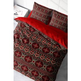 Monohome Old Design 3D Pamuk Saten Renkli Çift Kişilik 200x220 cm Nevresim Takımı