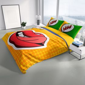 Monohome Ooops Lips 3D Pamuk Saten Çift Kişilik 200x220 cm Nevresim Takımı