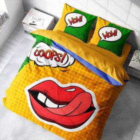 Monohome Ooops Lips 3D Pamuk Saten Çift Kişilik 200x220 cm Nevresim Takımı