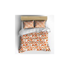 Monohome Orange 3D Pamuk Saten Çift Kişilik 200x220 cm Nevresim Takımı