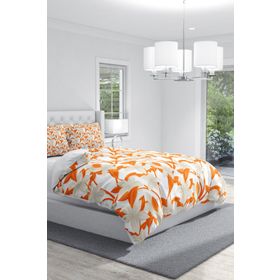 Monohome Orange 3D Pamuk Saten Çift Kişilik 200x220 cm Nevresim Takımı
