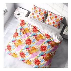 Monohome Orange Fruit 3D Pamuk Saten Çift Kişilik Nevresim Takımı