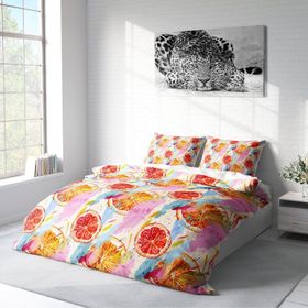 Monohome Orange Fruit 3D Pamuk Saten Çift Kişilik Nevresim Takımı