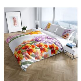 Monohome Orchid 2 3D Pamuk Saten Çift Kişilik 200x220 cm Nevresim Takımı
