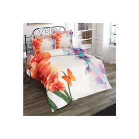 Monohome Orchid 2 3D Pamuk Saten Çift Kişilik 200x220 cm Nevresim Takımı