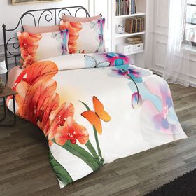 Monohome Orchid 2 3d Pamuk Saten Çift Kişilik Nevresim Takımı