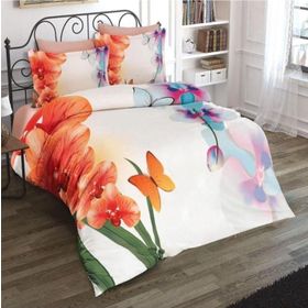 Monohome Orchid 2 3d Pamuk Saten Çift Kişilik Nevresim Takımı