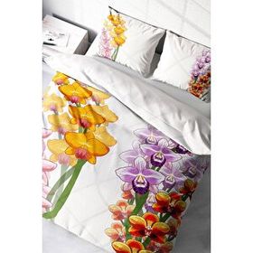 Monohome Orchid 3D Pamuk Saten Çift Kişilik 200x220 cm Nevresim Takımı