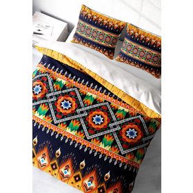 Monohome Oriental Ethnic 3D Pamuk Saten Çift Kişilik Nevresim Takımı