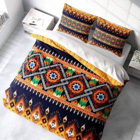 Monohome Oriental Ethnic 3D Pamuk Saten Çift Kişilik Nevresim Takımı
