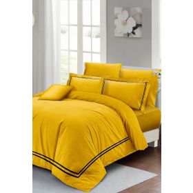 Monohome Özel Dokuma Luxury Pamuk Saten Sarı Çift Kişilik Nevresim Takımı