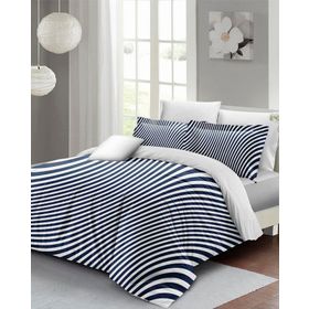 Monohome Özel Dokuma Pamuk Saten Blue Lines Çift Kişilik Nevresim Takımı