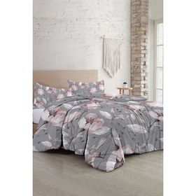 Monohome Pamuklu Natura Rose Gray Çift Kişilik Nevresim Takımı