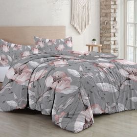 Monohome Pamuklu Natura Rose Gray Çift Kişilik Nevresim Takımı