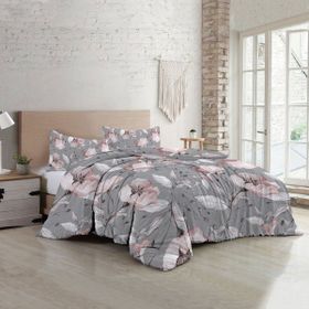 Monohome Pamuklu Natura Rose Gray Çift Kişilik Nevresim Takımı