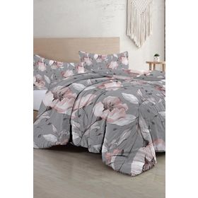Monohome Pamuklu Natura Rose Gray Çift Kişilik Nevresim Takımı