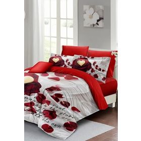 Monohome Pamuklu Natura Rose Gray Çift Kişilik Nevresim Takımı