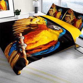 Monohome Parrot 3D Pamuk Saten Çift Kişilik 200x220 cm Nevresim Takımı