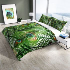 Monohome Peacock Feathers Naturel Renkli Çift Kişilik 200x220 cm Nevresim Takımı
