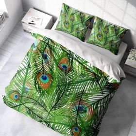 Monohome Peacock Feathers Naturel Renkli Çift Kişilik 200x220 cm Nevresim Takımı