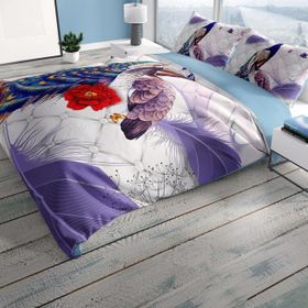 Monohome Peafowl 3D Pamuk Saten Çift Kişilik 200x220 cm Nevresim Takımı