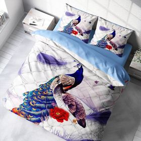 Monohome Peafowl 3D Pamuk Saten Çift Kişilik 200x220 cm Nevresim Takımı