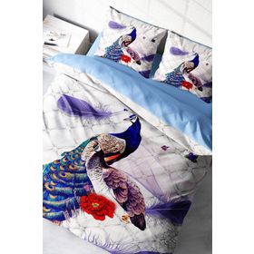 Monohome Peafowl 3D Pamuk Saten Çift Kişilik 200x220 cm Nevresim Takımı