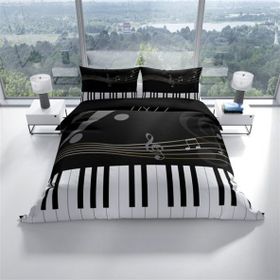 Monohome Perlasera Piano 3D Pamuk Saten Çift Kişilik Nevresim Seti