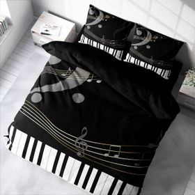 Monohome Piano 3D Pamuk Saten Çift Kişilik 200x220 cm Nevresim Takımı