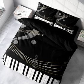 Monohome Piano 3D Pamuk Saten Çift Kişilik 200x220 cm Nevresim Takımı
