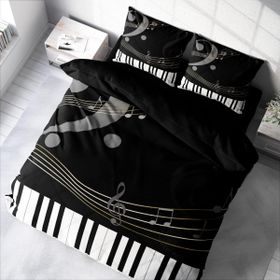 Monohome Piano 3D Pamuk Saten Çift Kişilik 200x220 cm Nevresim Takımı