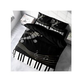 Monohome Piano 3D Pamuk Saten Çift Kişilik 200x220 cm Nevresim Takımı
