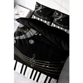 Monohome Piano 3D Pamuk Saten Çift Kişilik 200x220 cm Nevresim Takımı