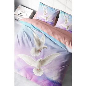 Monohome Pigeon 3D Renkli Çift Kişilik 200x220 cm Nevresim Takımı